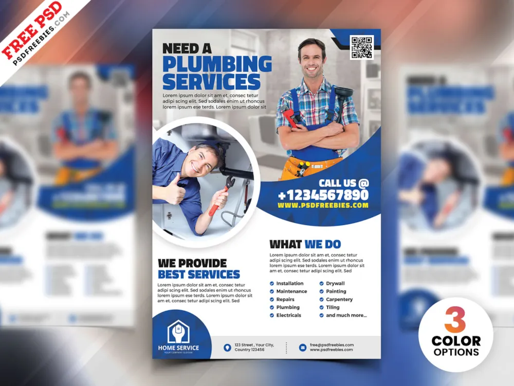 Plumbing Service Flyer Template PSD