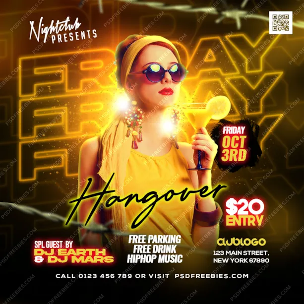 Premium DJ Night Club Party Social Media Post PSD