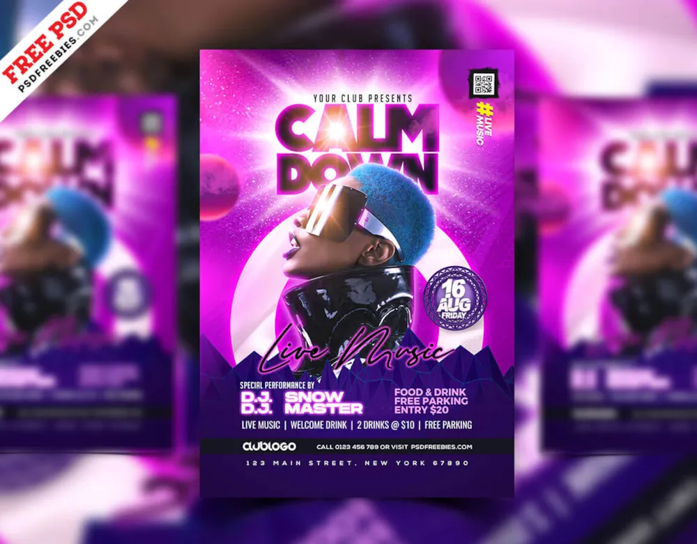 Premium Music Party Night Club Flyer PSD