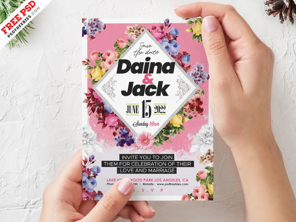 Premium Wedding Invitation Card PSD