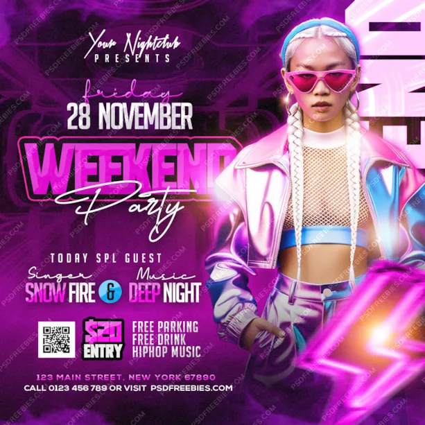 Premium Weekend Club DJ Night Party Post PSD