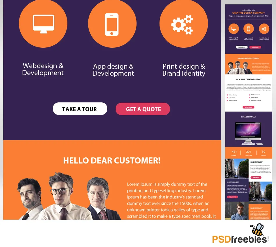 Corporate Emailer Free PSD Template