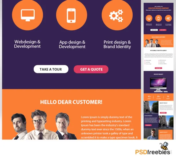 Corporate Emailer Free PSD Template