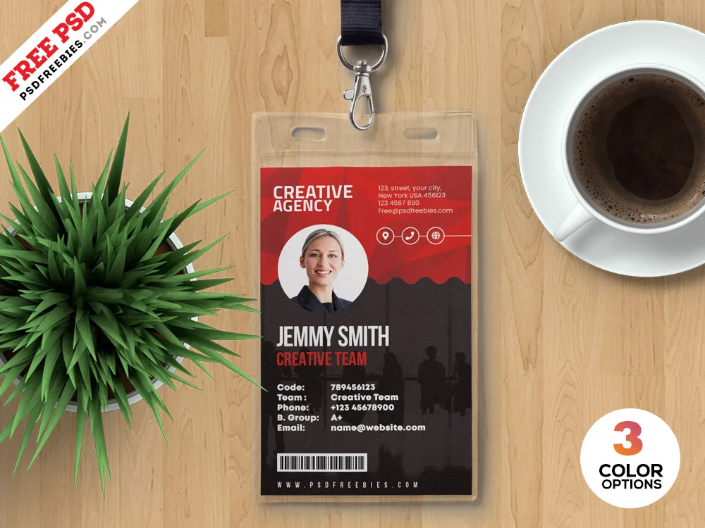 Print Ready Employee ID Card PSD Template