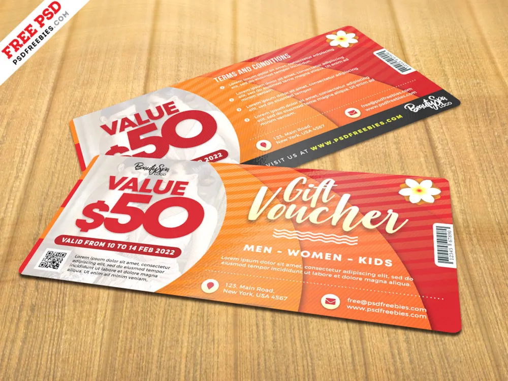 Print Ready Gift Voucher Design PSD