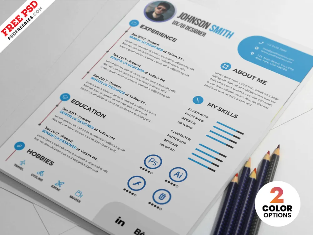 Printable Clean Resume PSD Template
