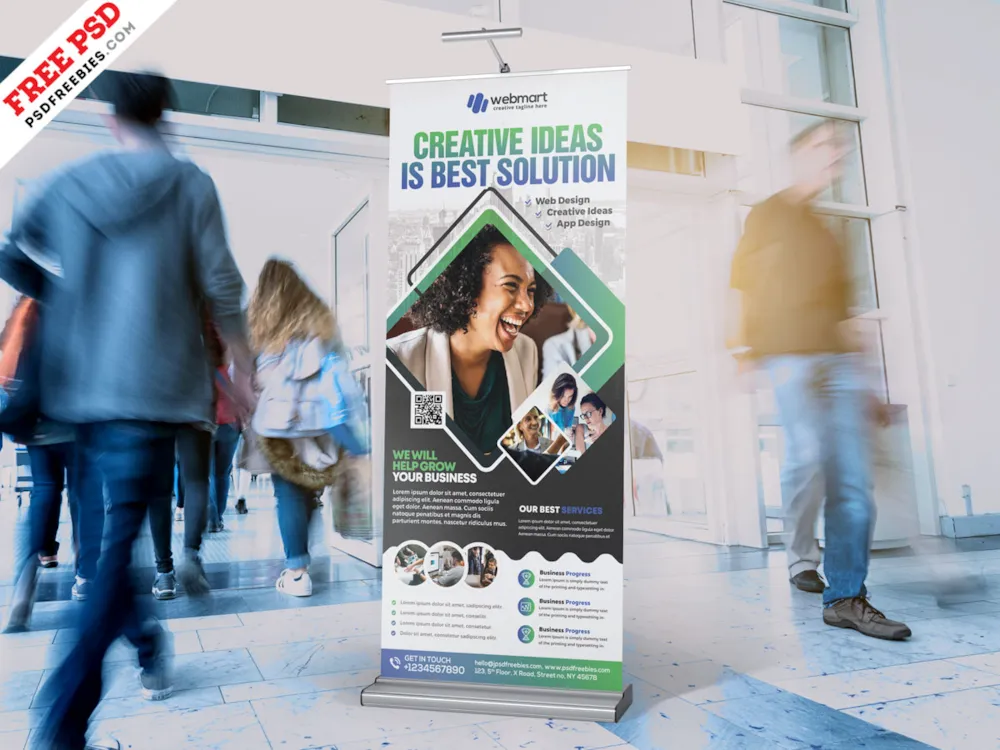 Printable Professional Roll Up Banner Design PSD