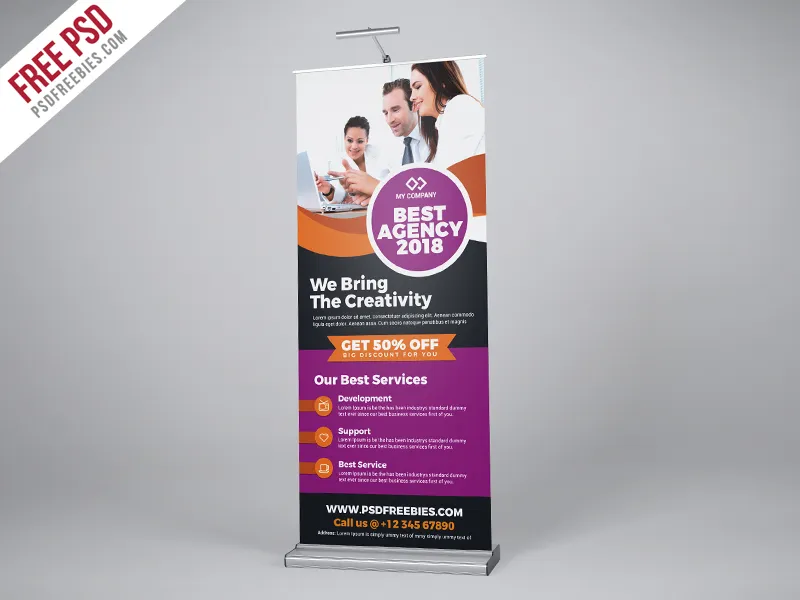 Professional Agency Roll-Up Banner PSD Template