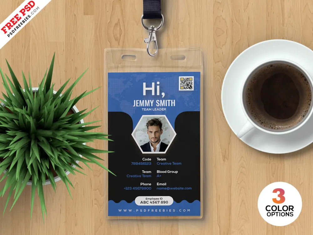 Professional Company Photo Identity Card PSD