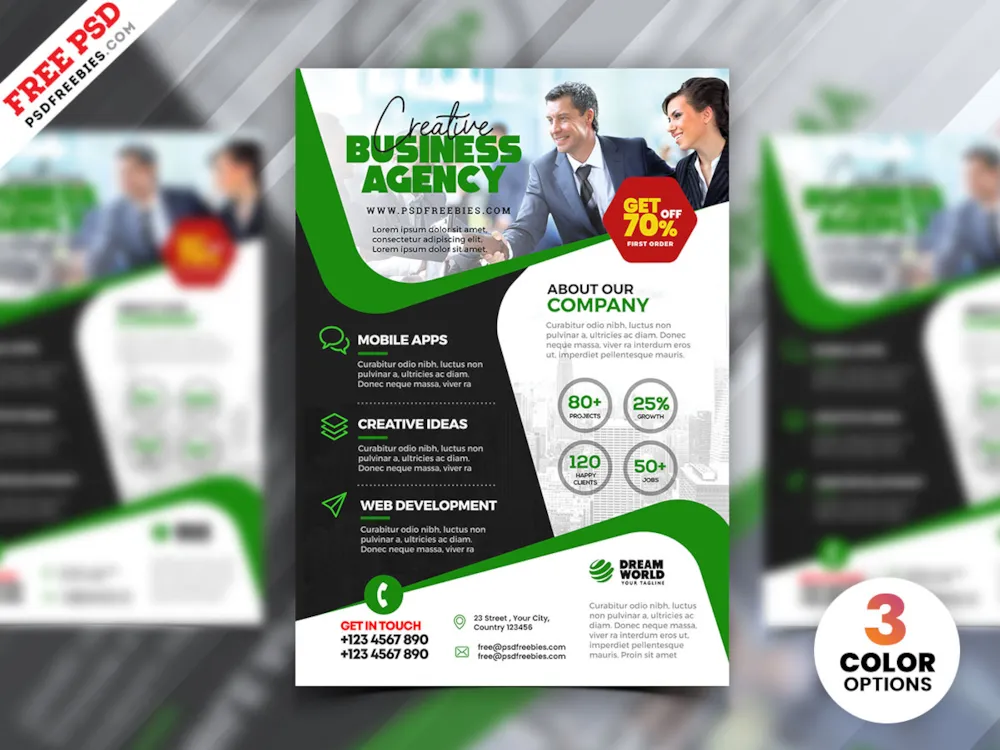 Professional Marketing Company Flyer PSD