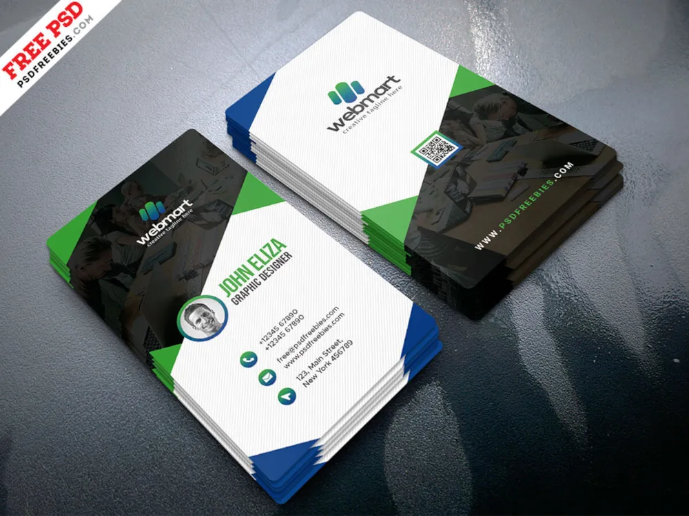 Professional Vertical Business Card Design PSD