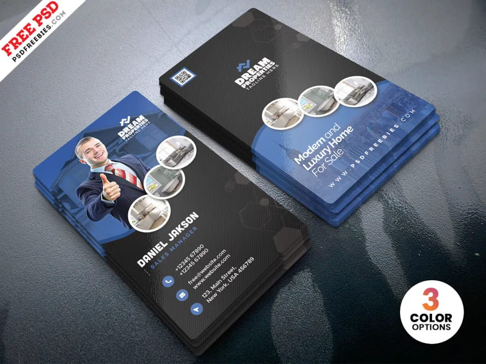 Real Estate Property Dealer Business Card PSD
