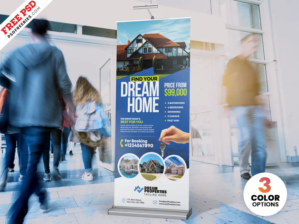 Real Estate Roll Up Banner PSD