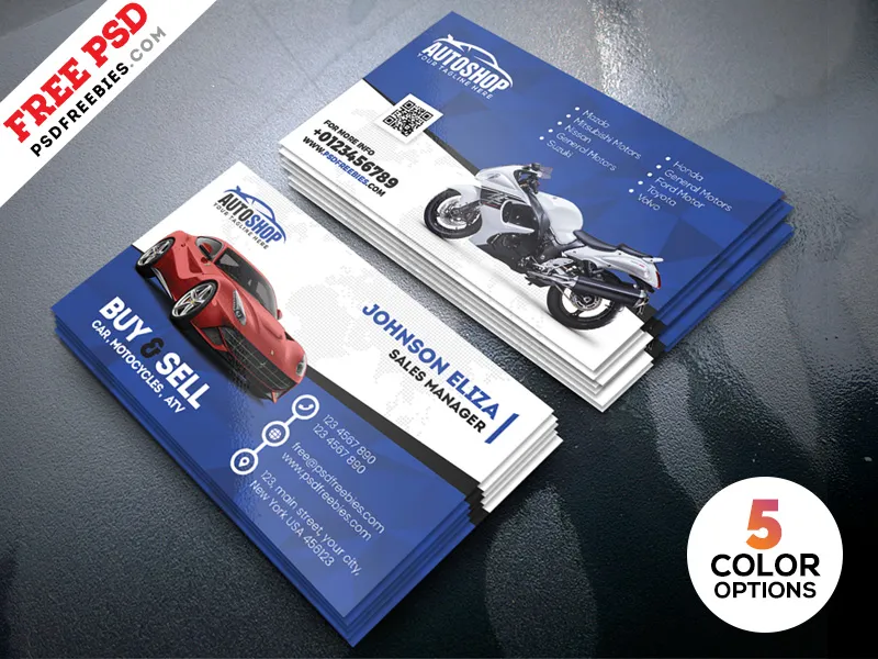 Rent A Car Business Card Free PSD