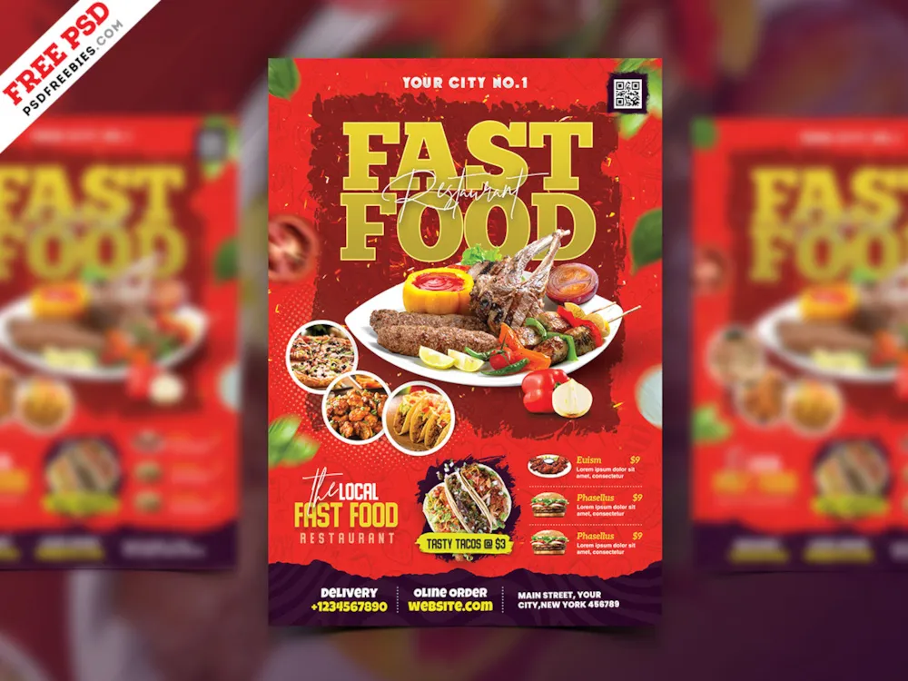Restaurant Business Promotional Flyer PSD