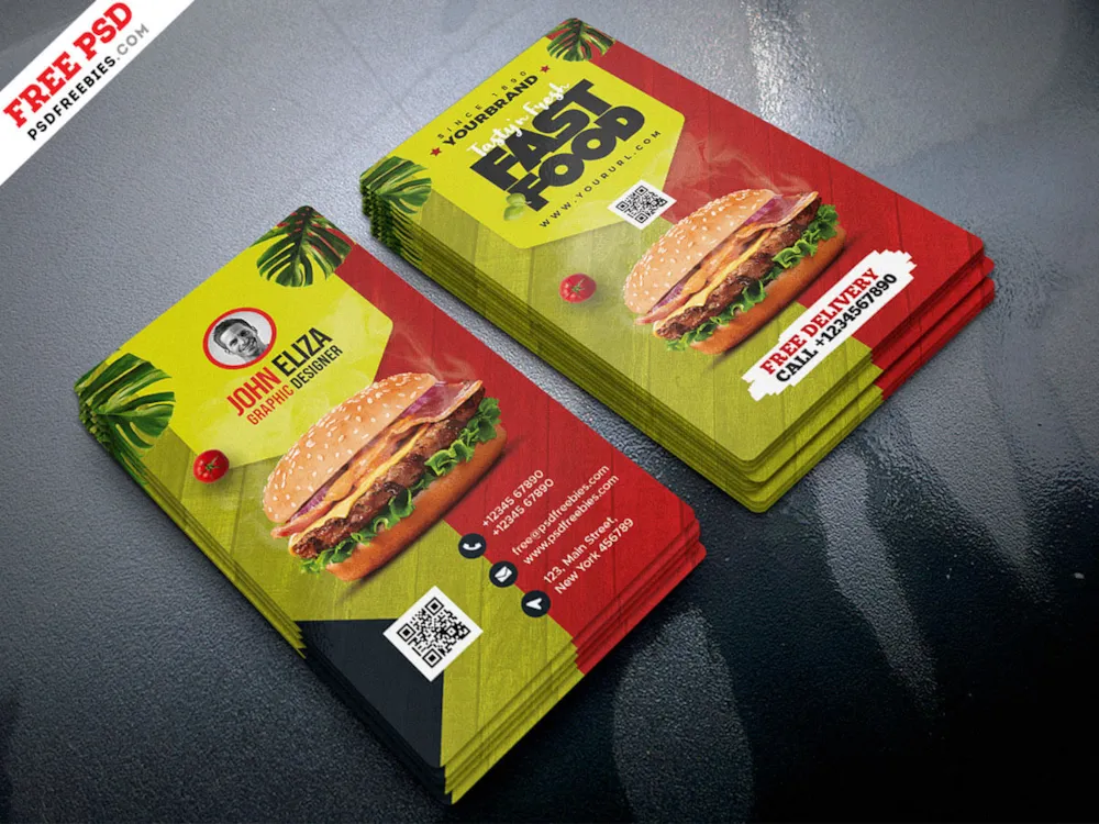 Restaurant Designer Business Card PSD Template