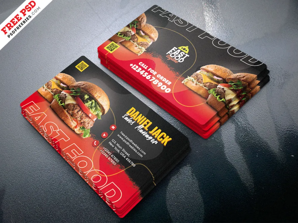 Restaurant Fast Food Business Card PSD