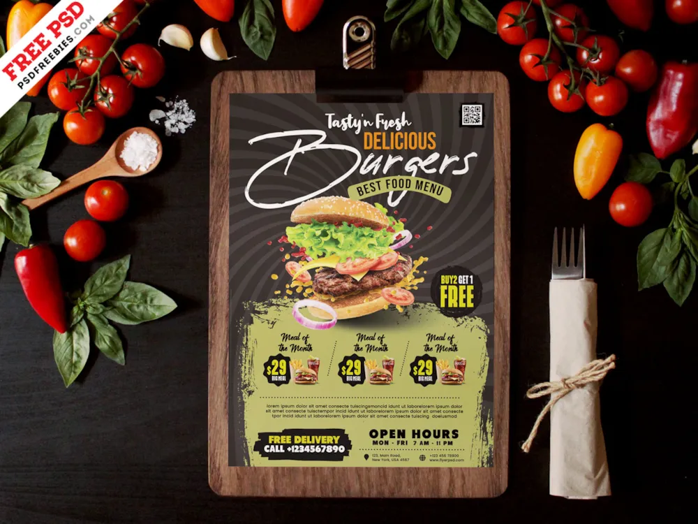 Restaurant  Food Menu Design PSD Template