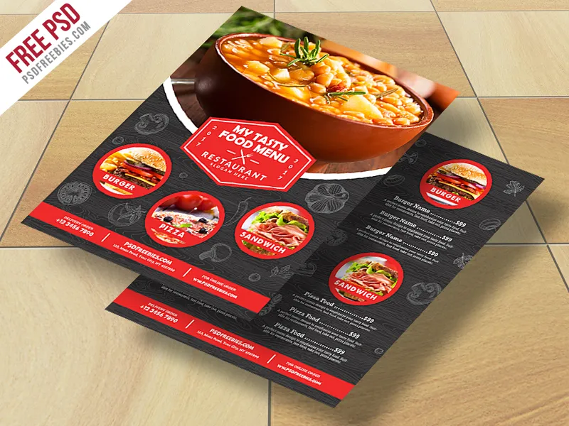 Restaurant Food Menu Flyer Free PSD