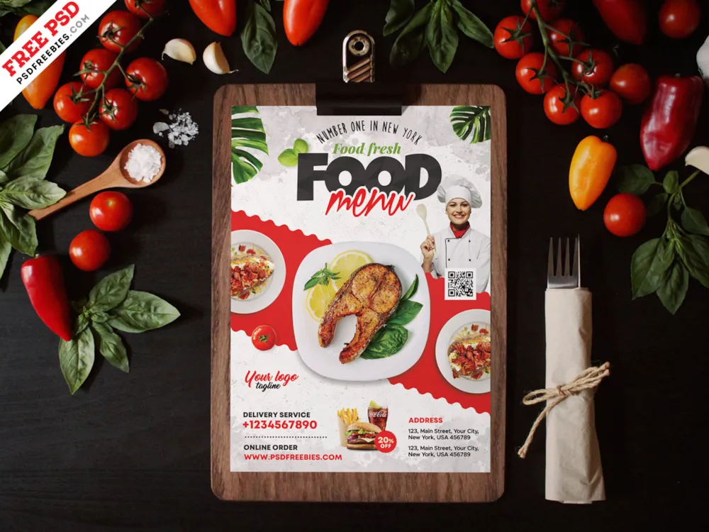 Restaurant Food Menu Flyer PSD Template