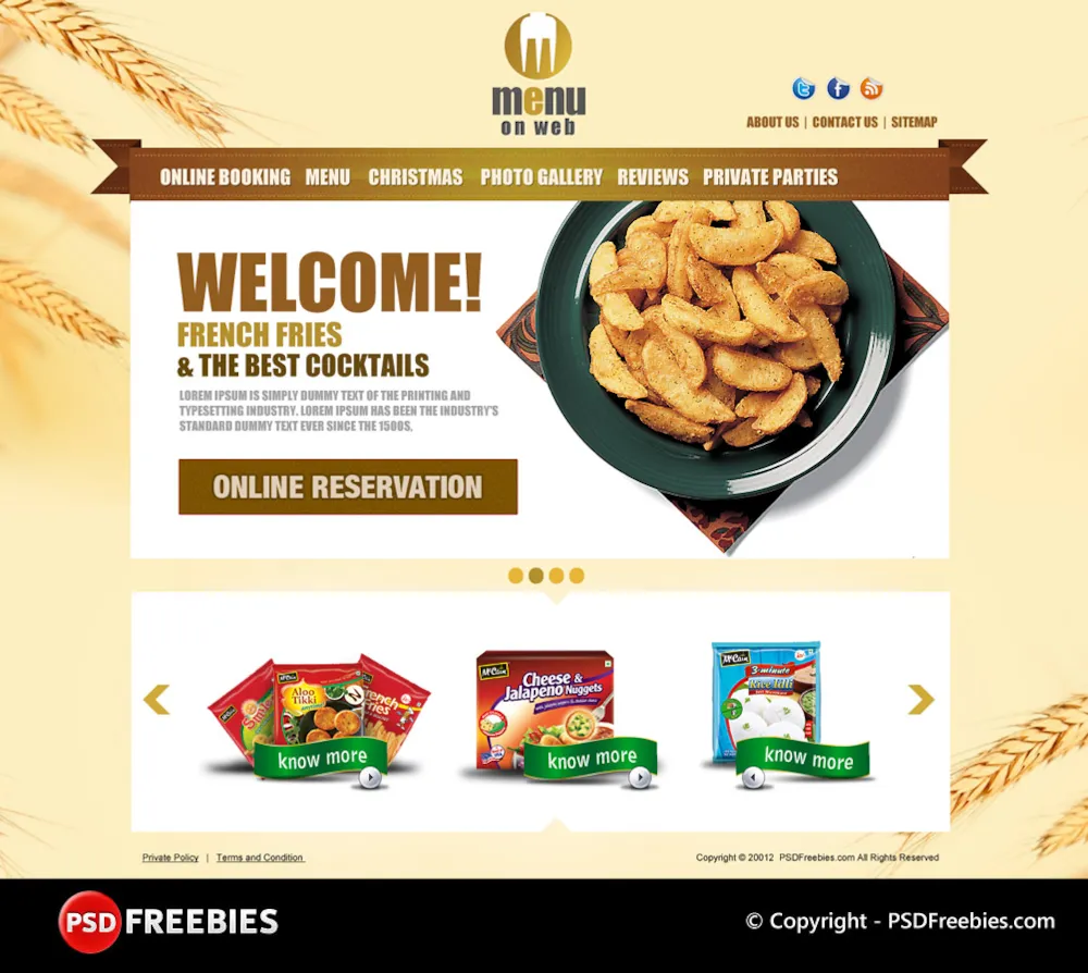 Restaurant Menu Free PSD Template