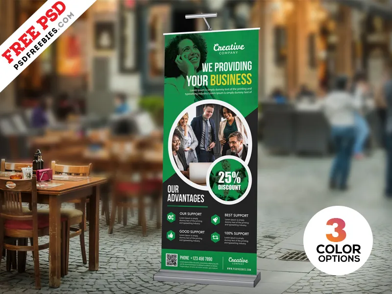 Roll-up Banner Design PSD Set