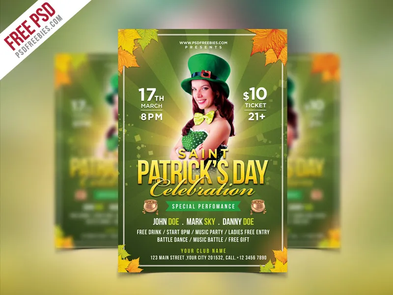 Saint Patrick's Party Flyer PSD Template