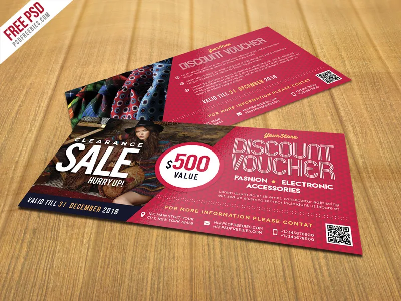 Sale Discount Voucher PSD Template Freebie