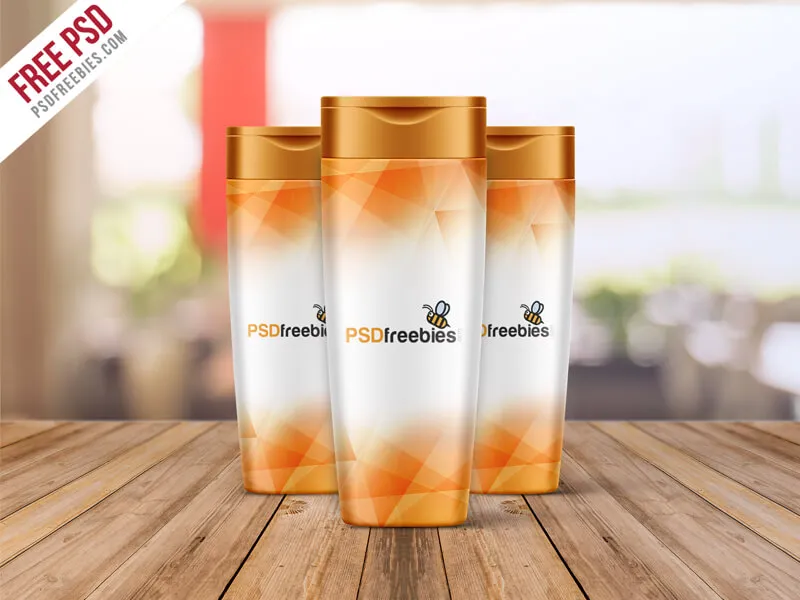 Shampoo Bottle Mockup Free PSD