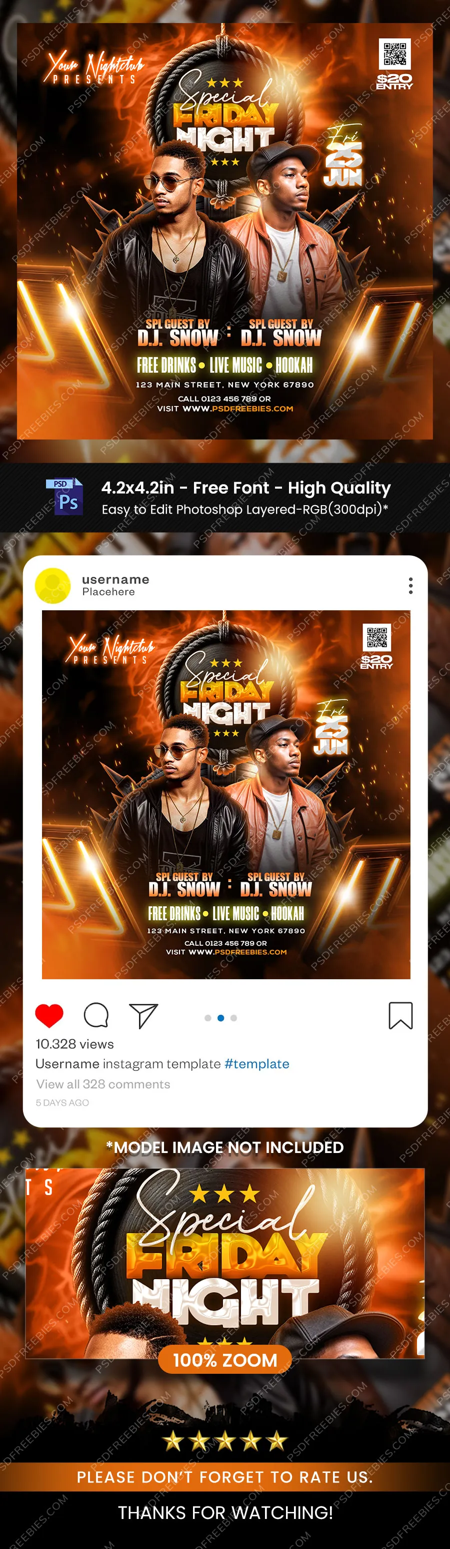 Special Friday Night Club Party Post PSD