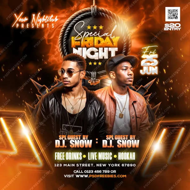 Special Friday Night Club Party Post PSD