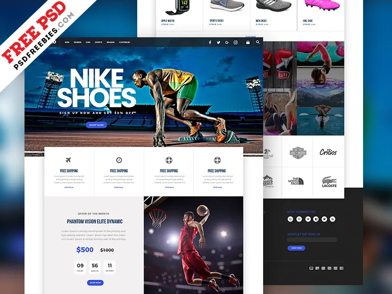 Sports Store E-commerce PSD Template