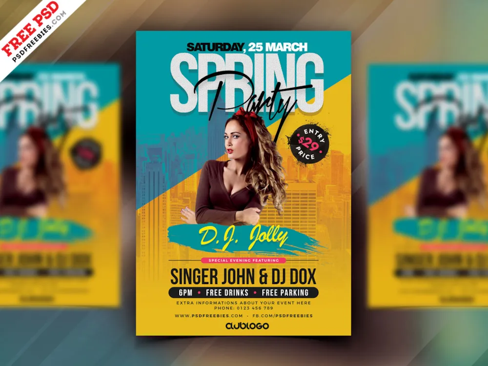 Spring Party PSD Flyer Design PSD