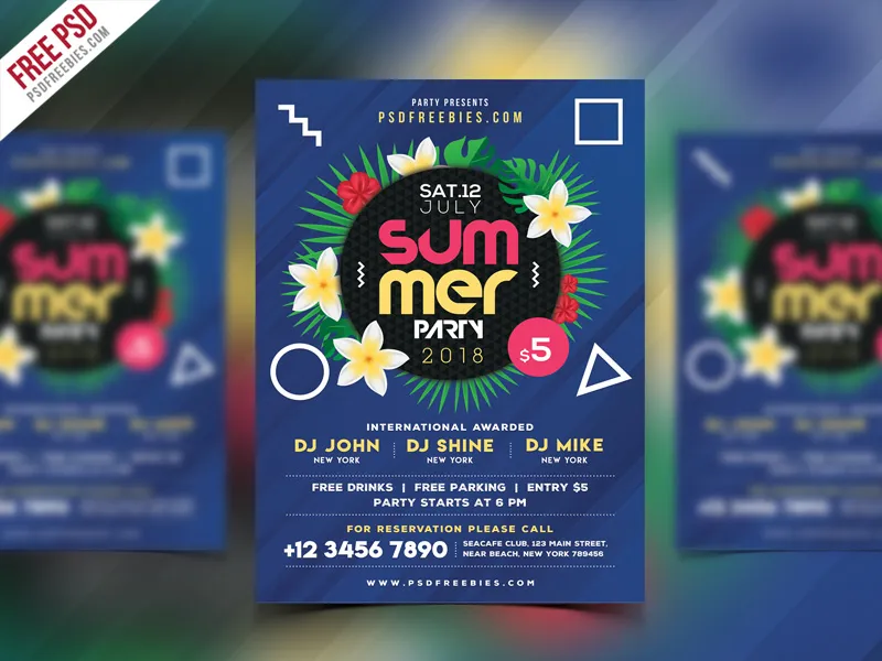 Summer Beach Party Flyer PSD Template
