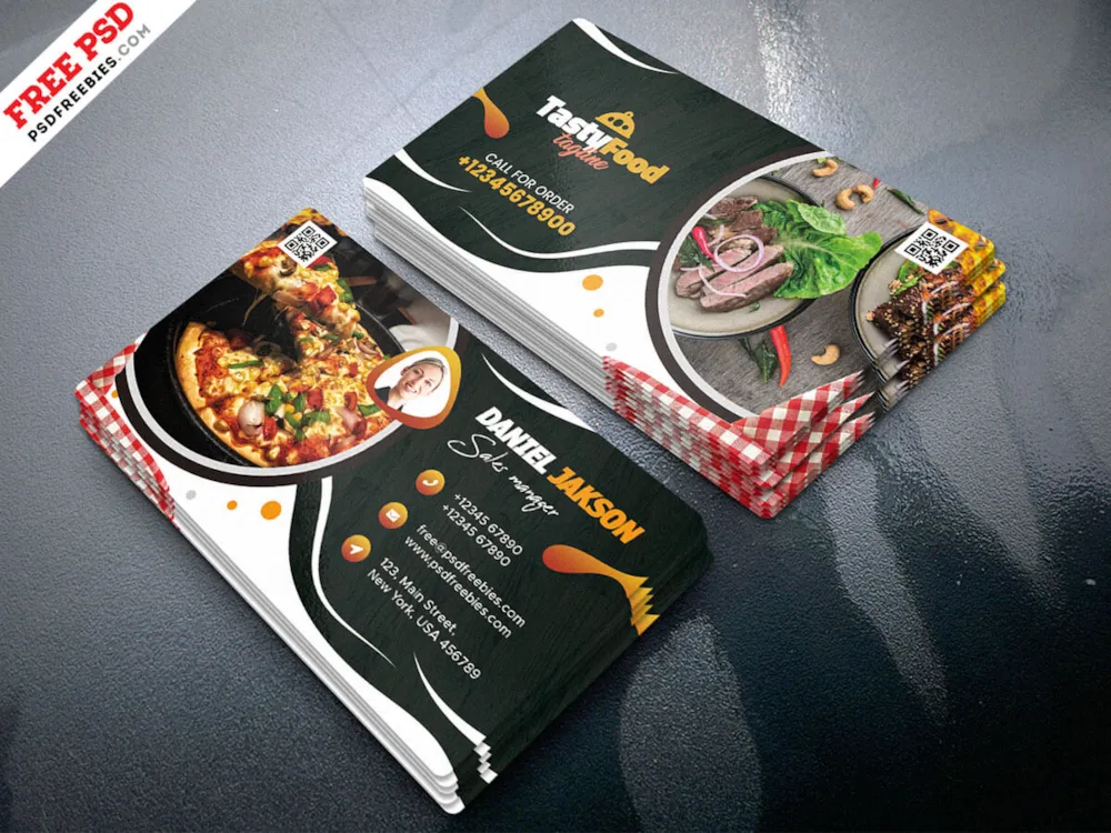 Tasty Food Restaurant Business Card PSD