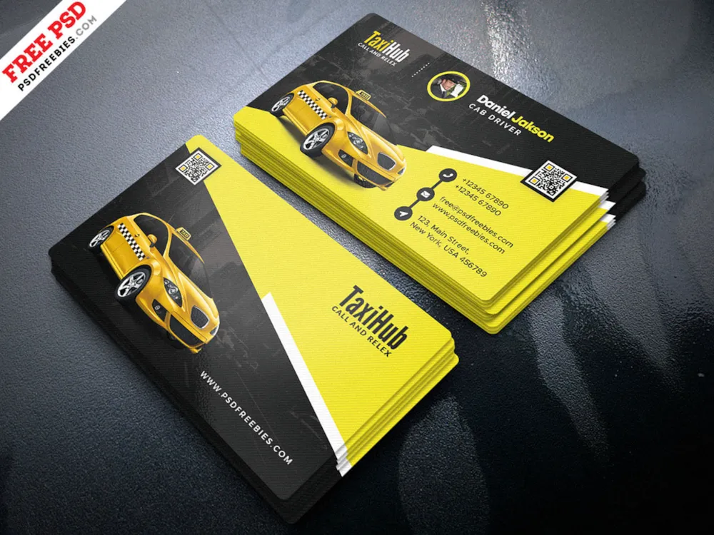 Taxi Service Business Card PSD