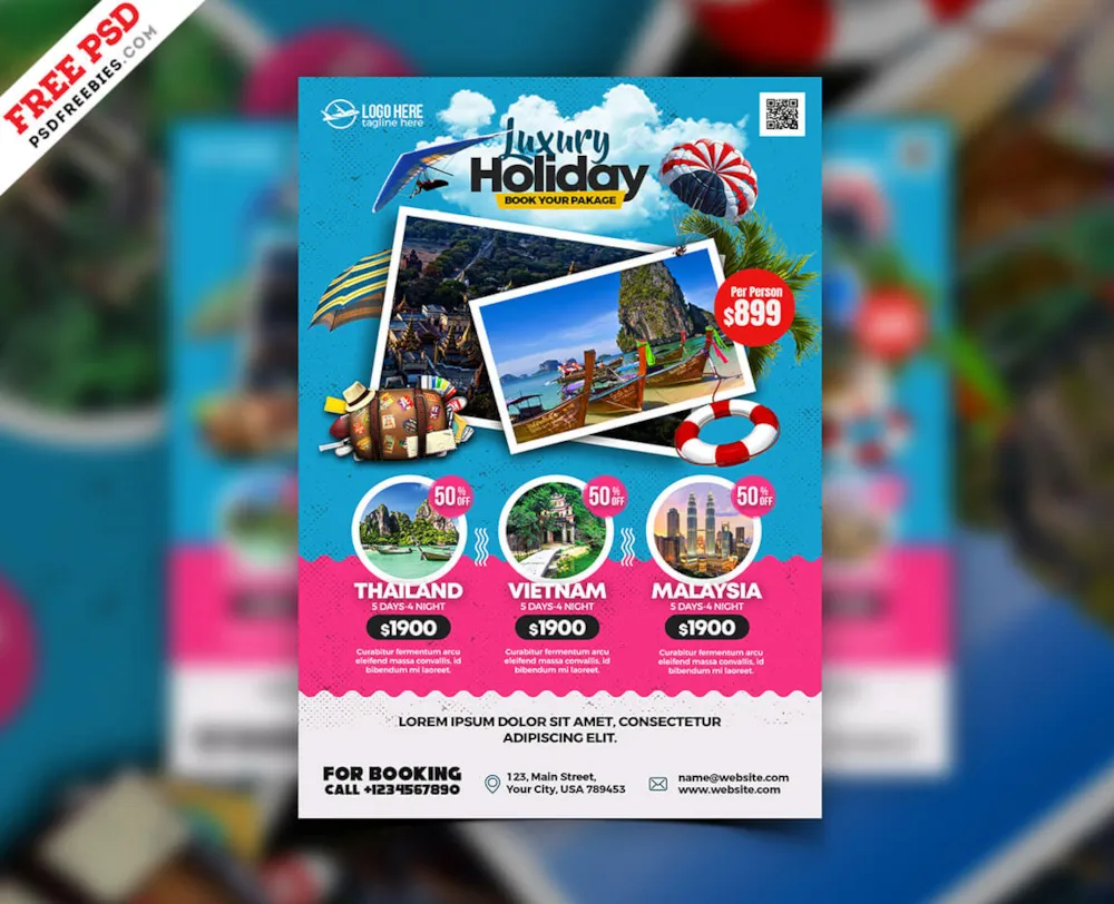 Travel Package Business Flyer PSD