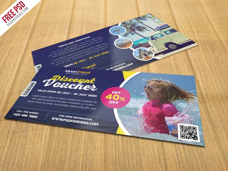 Travel and Trip Discount Voucher PSD Template