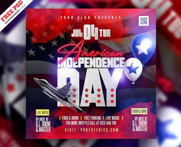 United States Independence Day Event Post PSD
