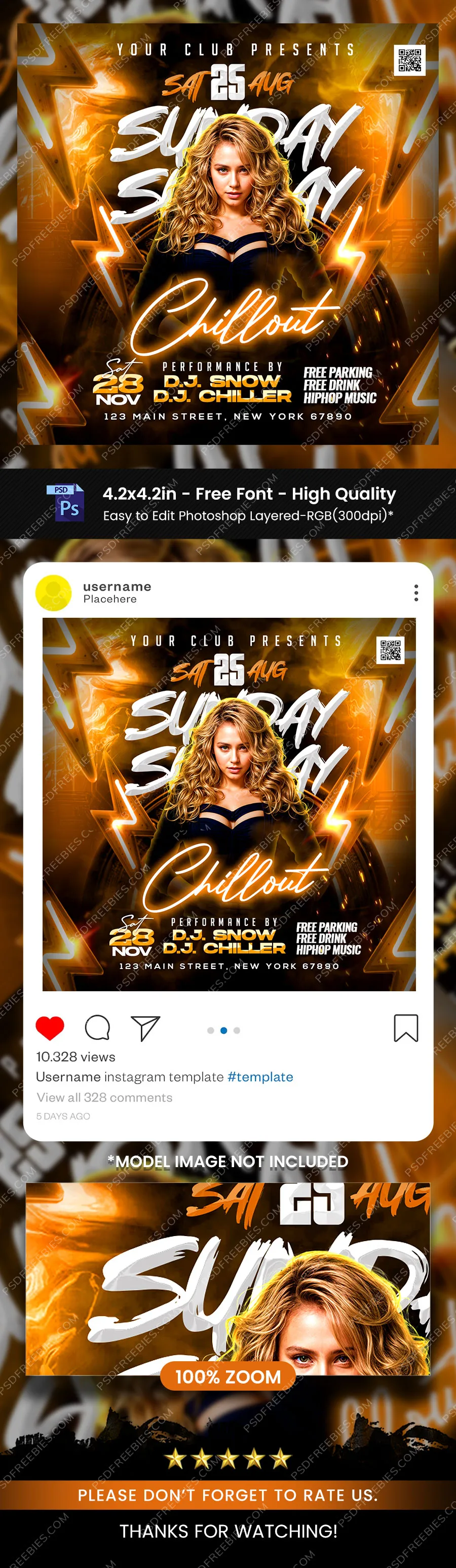 Urban Chillout Club Party Post PSD