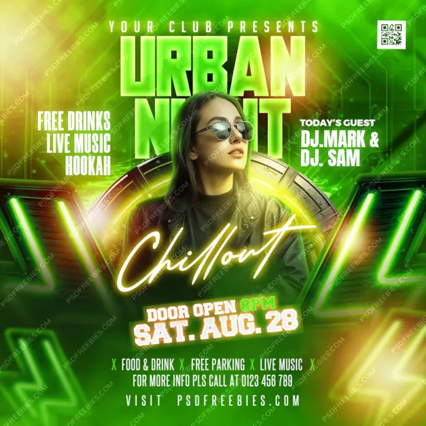 Urban Night Chillout Club Party Post PSD