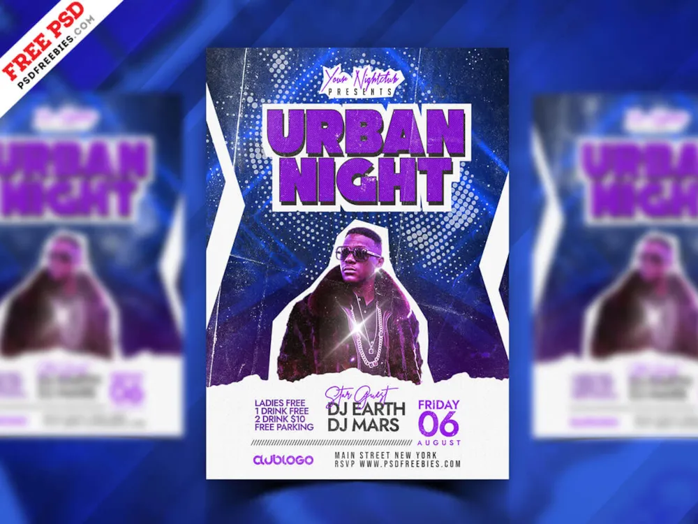 Urban Night Club DJ Flyer Design PSD