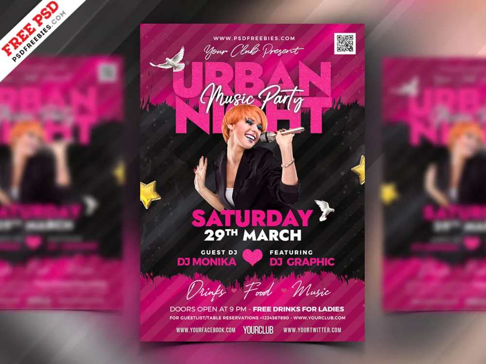 Urban Party Club Flyer PSD Template