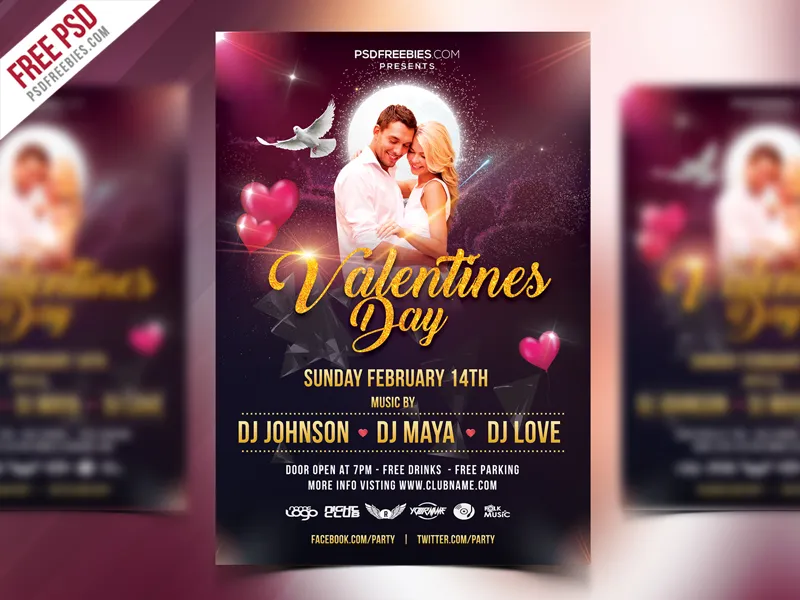 Valentines Day Flyer Design Free PSD
