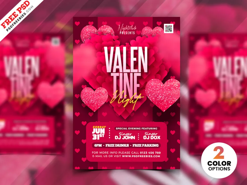 Valentine's Day Special Event Party Flyer PSD