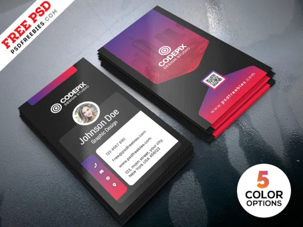 Vertical Business Card Designs PSD