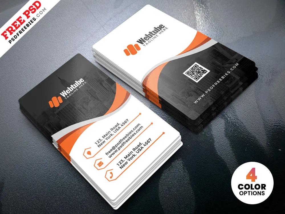 Vertical Business Cards Templates PSD