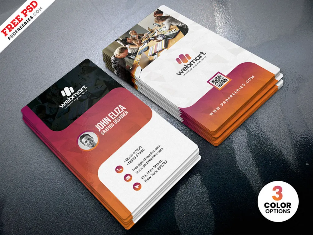 Vertical Creative Business Card Design PSD