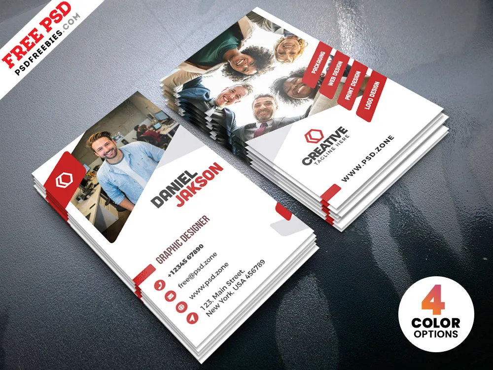 Vertical Creative Business Card PSD