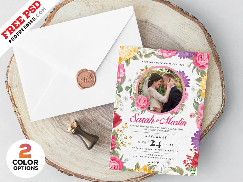 Wedding Invitation Card Design PSD